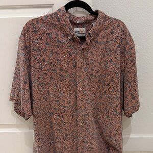 Reyn Spooner Men's Floral Button Down Shirt - Brown and Blue